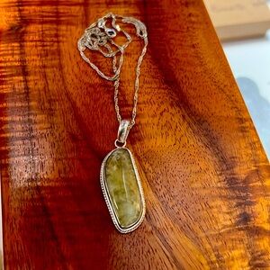 Genuine Prehnite Stone Pendant